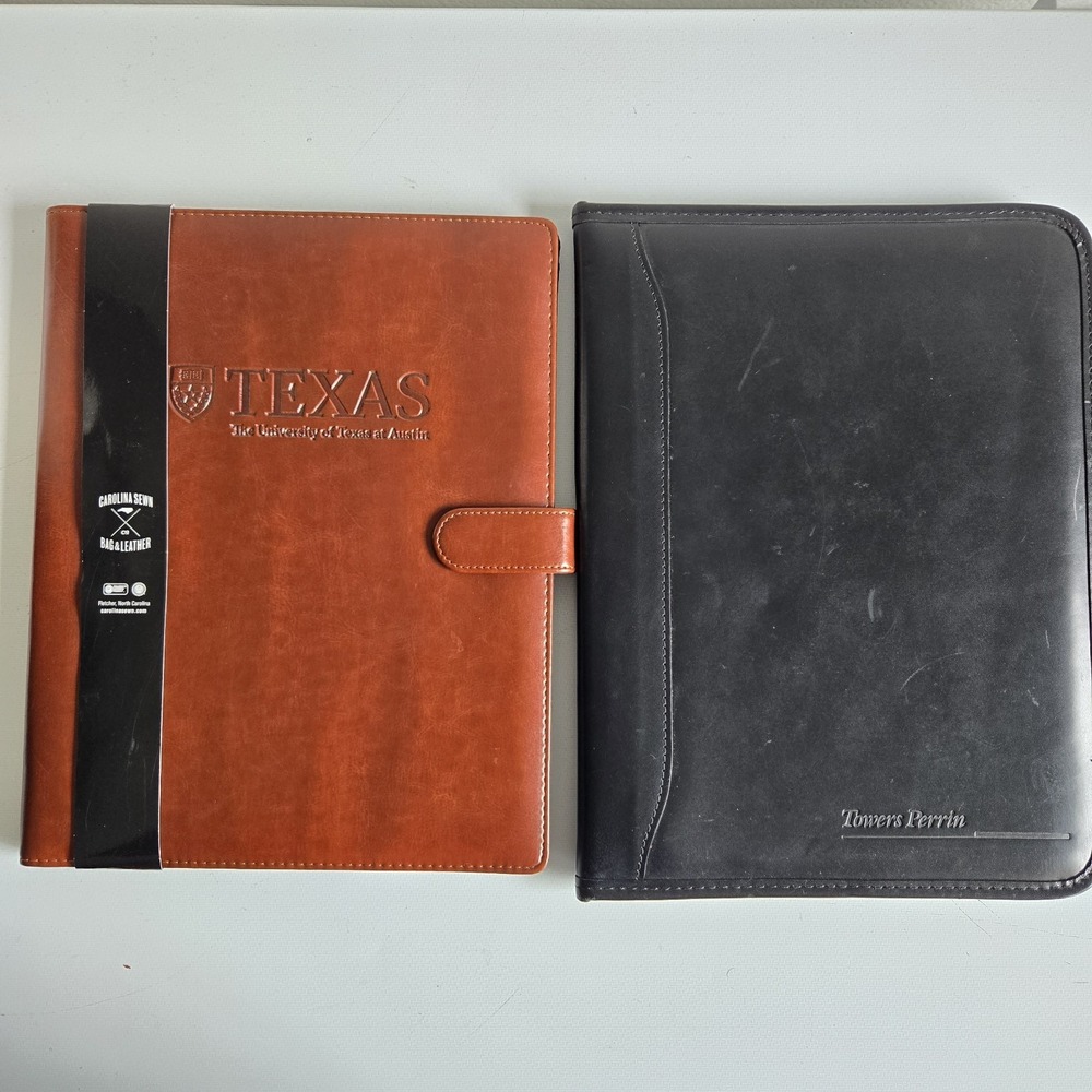 2 Leather Padfolio Portfolio Legal Pad Executive Black University Texas Austin